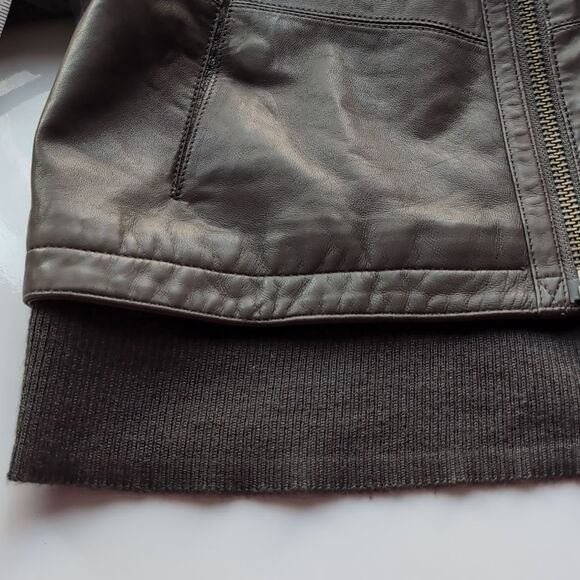 Mackage Grey Genuine Soft Leather Blazer Jacket Large - Picture 12 of 15